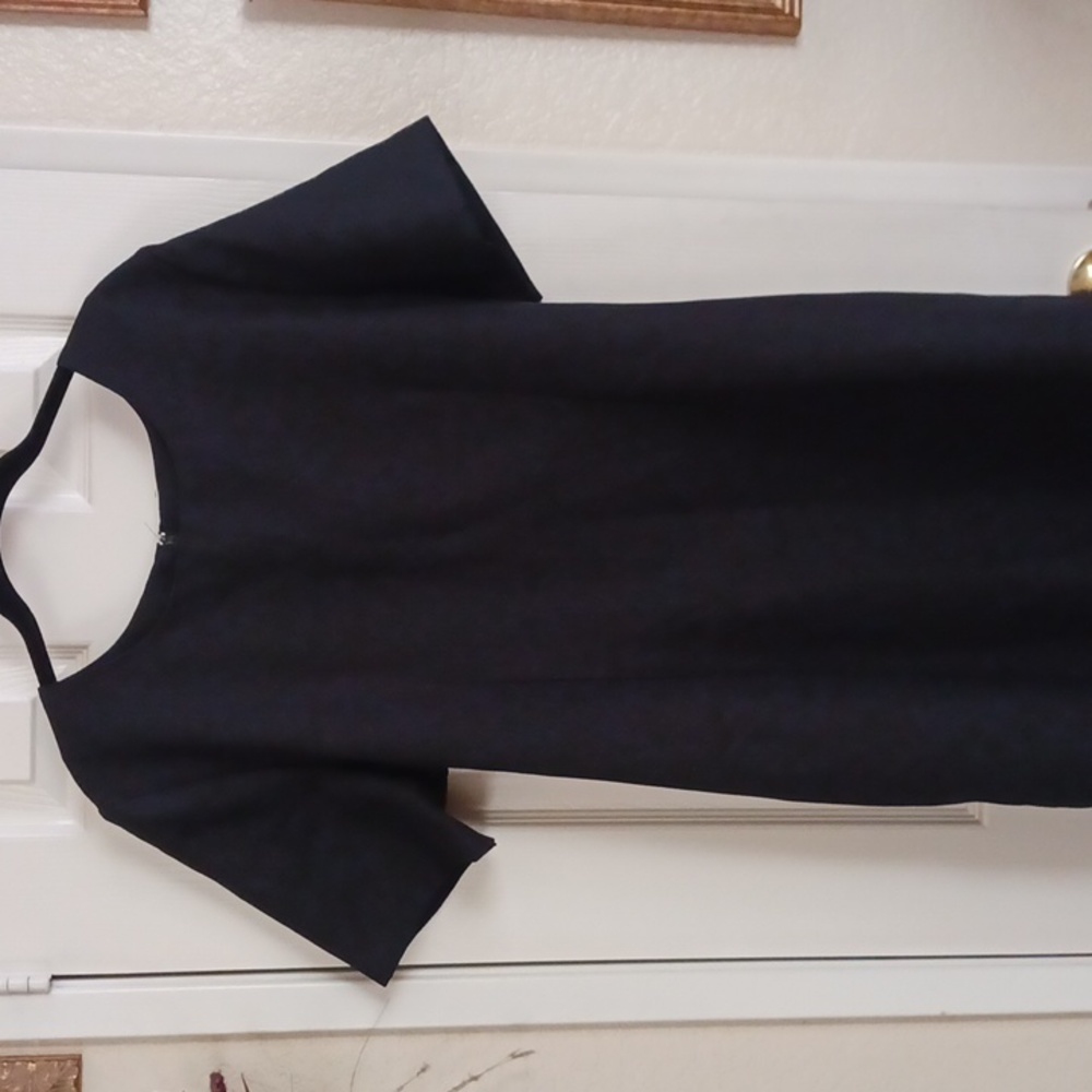 Short Sleeve Sheath Dress Black